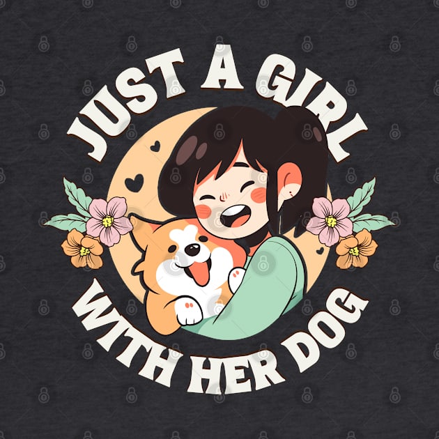 Just a Girl with her dog Corgi illustration II by Sara-Design2